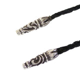 Chrome Hearts, 94cm, Chrome Hearts Jewelry Heart Leather Braid Necklace Pendant, Sterling Silver 925 / Leather, 15.4mm x 19.7mm