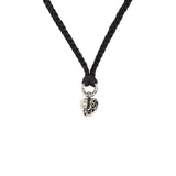 Chrome Hearts, 94cm, Chrome Hearts Jewelry Heart Leather Braid Necklace Pendant, Sterling Silver 925 / Leather, 15.4mm x 19.7mm