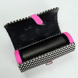 Chrome Hearts, Black and White, Free, Chrome Hearts Jewelry Roll Watch Case with Leather Cross Patch, 8cm x 20cm x 8cm, Black and White