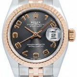 Vintage Rolex Datejust 179171 Black Dial Everose Gold Stainless Steel Watch