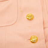 Chanel, Pink Beige, Size 36, Women's Boutique Coco Mark 4-Pocket Jacket and Shorts Set, Silk/Linen, 36, Pink Beige