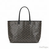 GOYARD Saint Louis PM Tote Bag Black PVC Leather Women's - Pre-owned
