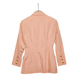 Chanel, Pink Beige, Size 36, Women's Boutique Coco Mark 4-Pocket Jacket and Shorts Set, Silk/Linen, 36, Pink Beige