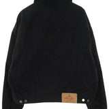 Prada, Black, Size XL, Men's Padded Mouton Collar Denim Jacket, Cotton, XL, Black