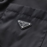 Prada, Black, Men's Re-Nylon Shirt Jacket, Recycled Polyamide, Black