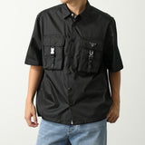 Prada, Black, Men's Re-Nylon 2-Way Shirt Jacket, Recycled Polyamide, Black