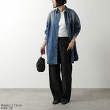 Prada, Light Blue, Women's Distressed Oversized Denim Jacket, Cotton, Light Blue
