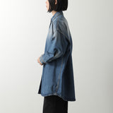 Prada, Light Blue, Women's Distressed Oversized Denim Jacket, Cotton, Light Blue