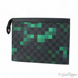 Louis Vuitton Clutch Bag Pochette Voyage MM Damier Graphite Pixel Gray Green Louis Vuitton Handbag - Pre-Owned
