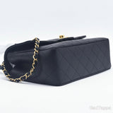 CHANEL Top Handle Matelasse AS595907 Black Calfskin Women's Handbag - Pre-owned