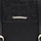 Chrome Hearts, Black/Silver, MOTO BACKPACK CROSS Cemetery Cross Patch Leather Backpack, Leather, Black/Silver