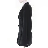 Prada, Black, Size 40, Women's Belted Jacket, Wool/Mohair, 40, Black