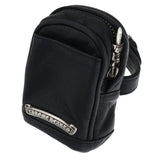 Chrome Hearts, Black/Silver, BAG WRISTHIM BACKPACK Leather Pouch Bracelet, Leather/Sterling Silver, Black/Silver