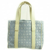 Vintage BVLGARI Logomania Handbag, Blue x Ivory, Women's