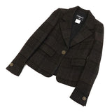 Chanel, Size 36, 02A Tweed Jacket, Wool/Calfskin, 36