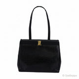Salvatore Ferragamo handbag with Vara hardware in black. Women's