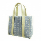 Vintage BVLGARI Logomania Handbag, Blue x Ivory, Women's