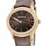 Vintage Audemars Piguet Millenary Frosted Gold Philosophique 77266OR.GG.A823CR.01 K18PG Women's Automatic Watch, Brown