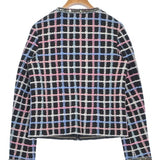 Chanel, Black/Blue/Pink, Size 34 (XS), Women's Vintage Patterned Jacket, Cotton/Nylon/Polyester/Rayon/Metallic Fiber, 34, Black/Blue/Pink