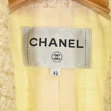Chanel, Ivory/Gold, Women's Checkered Jacket, Wool/Nylon/Silk/Rayon/Mohair/Polyester, Ivory/Gold