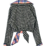 Chanel, Black/White, Women's Collarless Jacket, Cotton/Nylon/Rayon/Polyester, Black/White