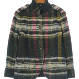 Chanel, Navy/White/Pink, Women's Checkered Jacket, Wool/Alpaca/Nylon/Mohair, Navy/White/Pink