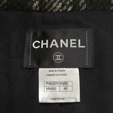 Chanel, Navy/White/Pink, Women's Checkered Jacket, Wool/Alpaca/Nylon/Mohair, Navy/White/Pink
