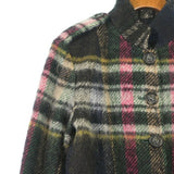 Chanel, Navy/White/Pink, Women's Checkered Jacket, Wool/Alpaca/Nylon/Mohair, Navy/White/Pink