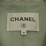Chanel, Green/Black, Women's Tweed Jacket, Cotton/Nylon/Polyester/Acrylic/Acetate/Rayon, Green/Black