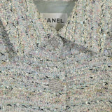 Chanel, Green/Black, Women's Tweed Jacket, Cotton/Nylon/Polyester/Acrylic/Acetate/Rayon, Green/Black