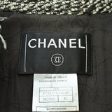 Chanel, Black/White, Women's Tweed Jacket, Wool/Mohair/Polyester/Nylon, Black/White