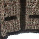 Chanel, White/Pink, Women's Collarless Tweed Jacket, Wool/Nylon/Acrylic, White/Pink