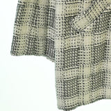 Chanel, White/Black/Silver, Women's Checkered Jacket, Cotton/Polyester/Acrylic/Nylon, White/Black/Silver