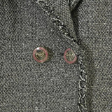 Chanel, Gray, Women's Glitter Jacket, Cotton/Rayon/Polyester/Nylon, Gray