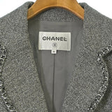 Chanel, Gray, Women's Glitter Jacket, Cotton/Rayon/Polyester/Nylon, Gray