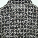 Chanel, Dark Gray/White, Women's Tweed Jacket, Wool/Cotton/Nylon/Rayon/Polyester, Dark Gray/White