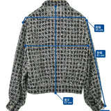 Chanel, Dark Gray/White, Women's Tweed Jacket, Wool/Cotton/Nylon/Rayon/Polyester, Dark Gray/White