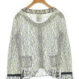 Chanel, White, Women's Collarless Jacket, Cotton/Rayon/Nylon, White