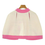 Chanel, Ivory/Pink, Women's Blouson Jacket, Cotton/Nylon/Polyester/Polyurethane, Ivory/Pink