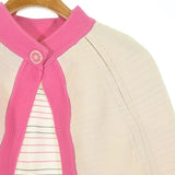 Chanel, Ivory/Pink, Women's Blouson Jacket, Cotton/Nylon/Polyester/Polyurethane, Ivory/Pink