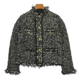 Chanel, Black/Ivory, Women's Tweed Jacket, Rayon/Silk/Nylon/Polyurethane, Black/Ivory