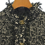 Chanel, Black/Ivory, Women's Tweed Jacket, Rayon/Silk/Nylon/Polyurethane, Black/Ivory