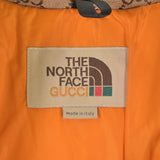 Gucci x The North Face, Beige x Brown, Men's Down Jacket, Cotton Polyester Blend, Beige x Brown