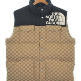 Gucci, Beige x Brown, Men's Down Jacket, Cotton Polyester Blend, Beige x Brown
