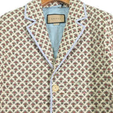 Gucci, Beige x Red x Green, Men's Casual Jacket, Linen, Beige x Red x Green