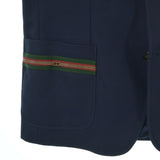 Gucci, Navy Blue, Men's Tailored Jacket, Cotton, Navy Blue
