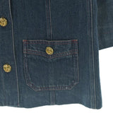 Gucci, Indigo, Women's Collarless Jacket, Cotton Denim, Indigo