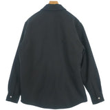 Gucci, Black, Men's Wool Twill Zip-Over Shirt Blouson, Polyester Wool Blend, Black