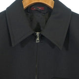 Gucci, Black, Men's Wool Twill Zip-Over Shirt Blouson, Polyester Wool Blend, Black