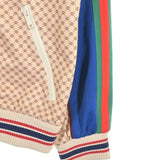 Gucci, Beige x Blue x Brown, Women's Blouson, Polyester Cotton Blend, Beige x Blue x Brown